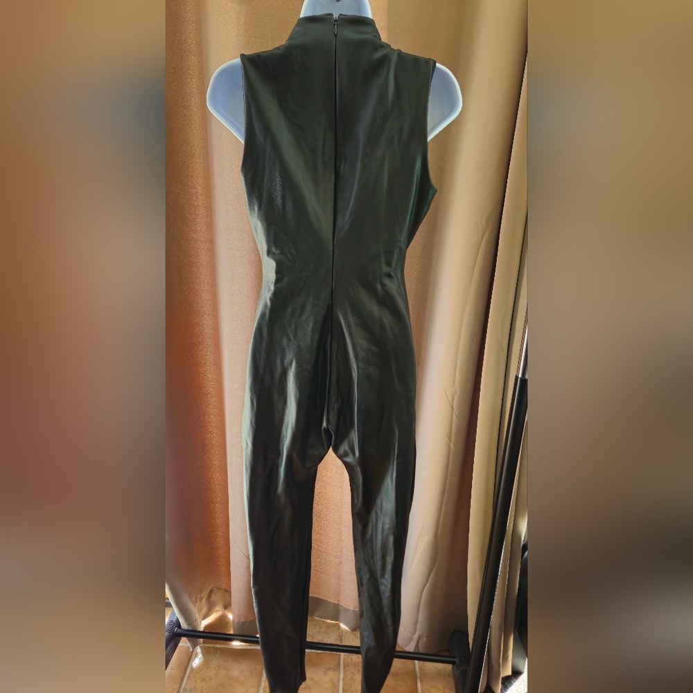 SKIMS Faux Leather Sleeveless Jumpsuit - Black - Picture 2 of 6